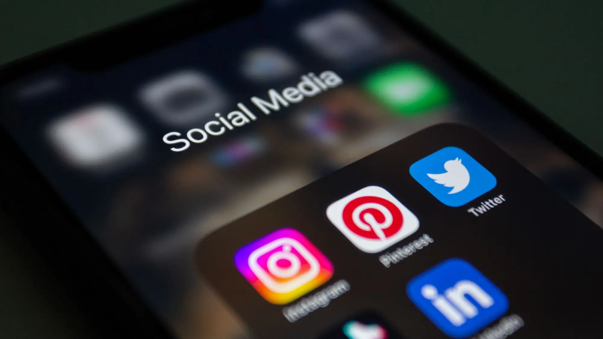 Smartphone screen with social media app icons